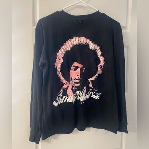 Black Jimi Hendrix Long Sleeve Tee